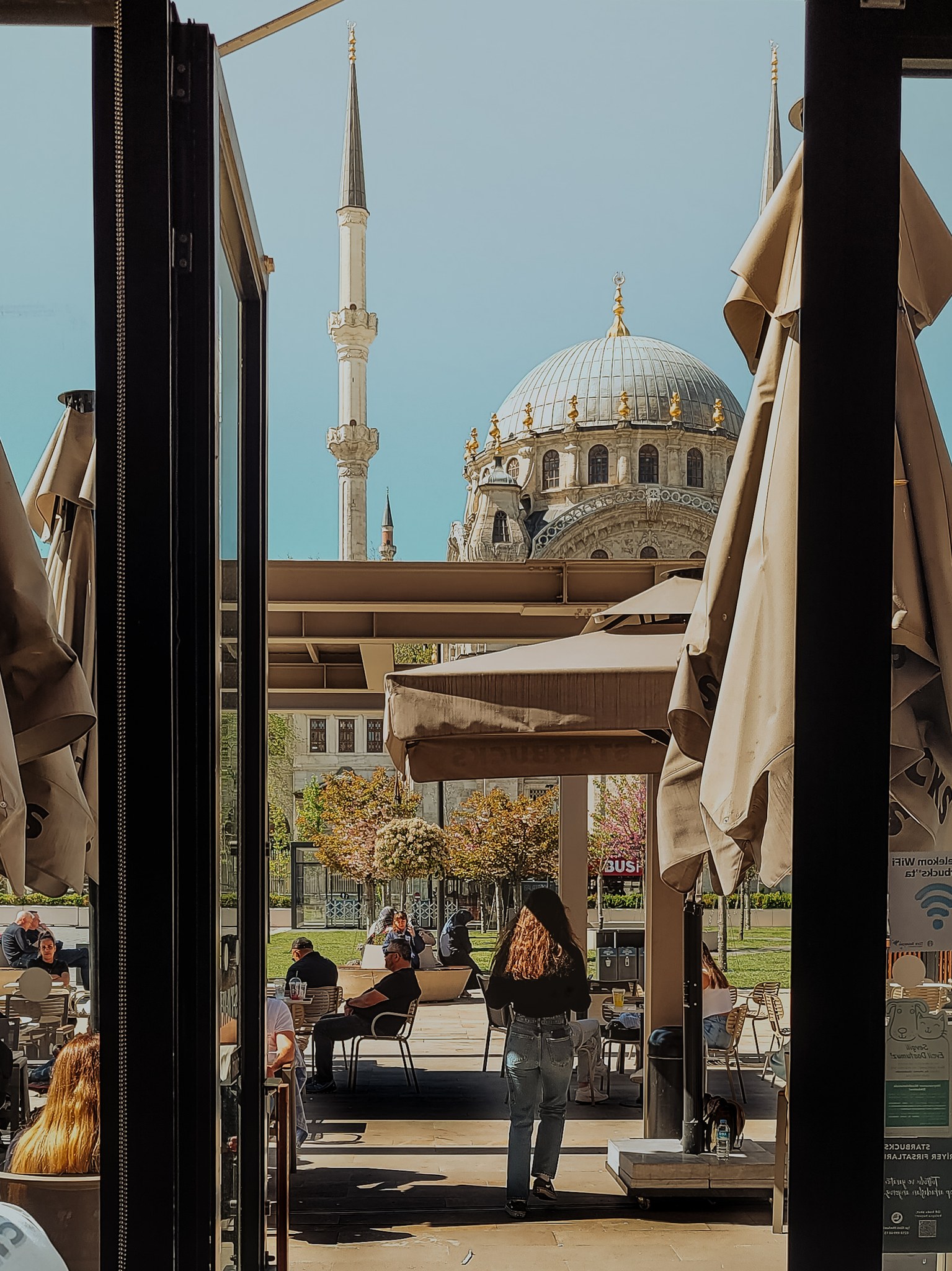 Istanbul mosque through cafe